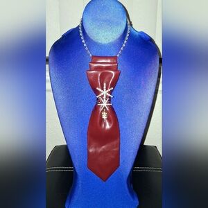 👔 IT'S A SALE!! DEBONAIR TIE NECKLACE in Faux Leather 👔